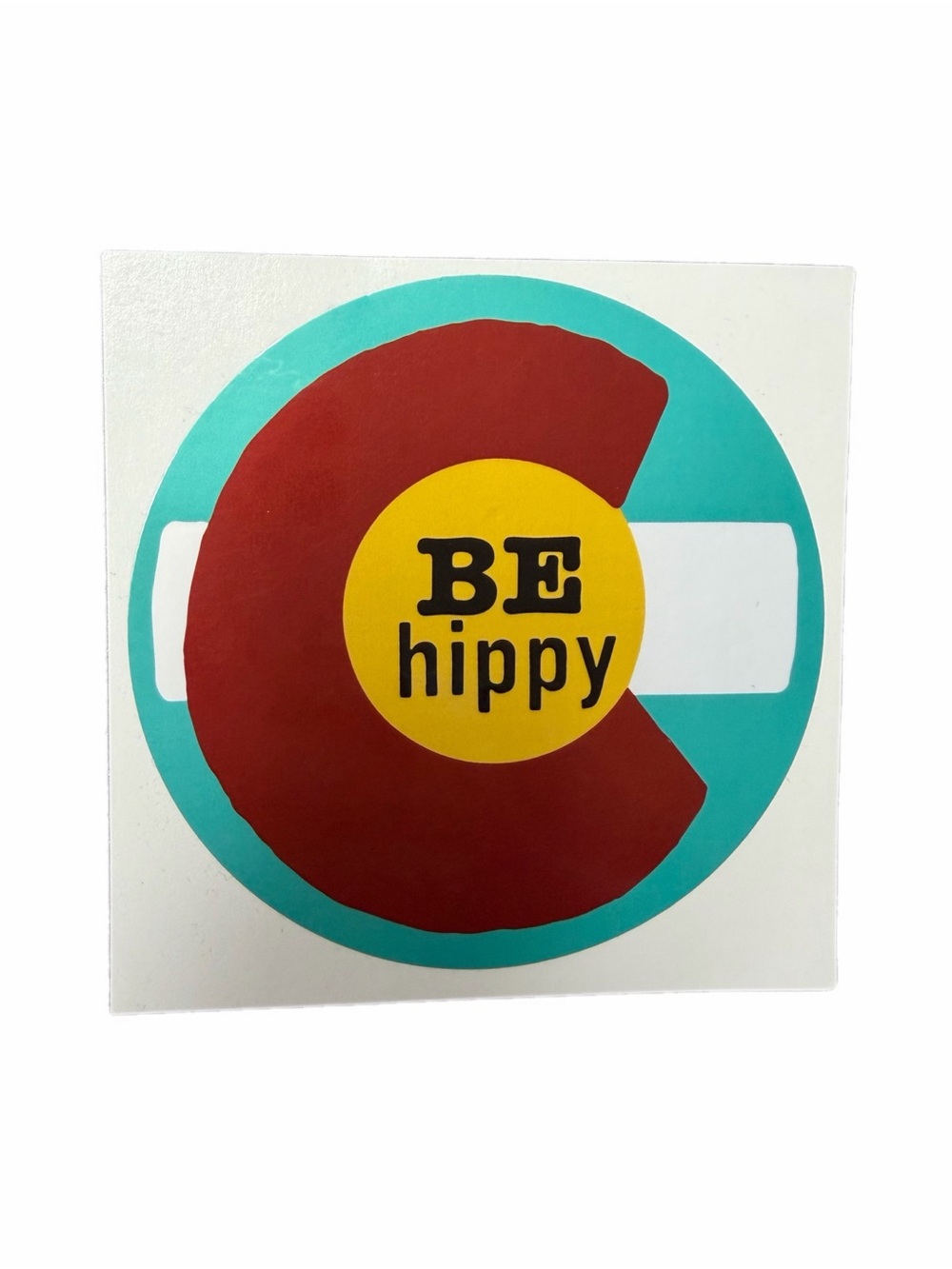 Be Hippy Decorative sticker  in Turquoise, Red and Yellow